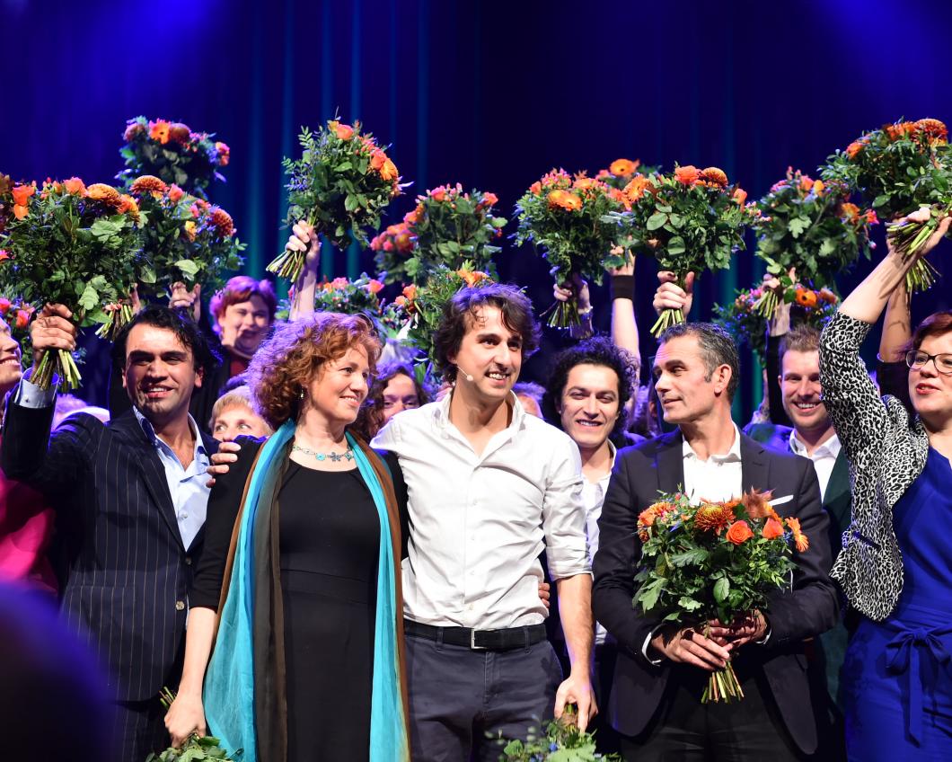 Jesse Klaver en de andere kandidaat-Kamerleden